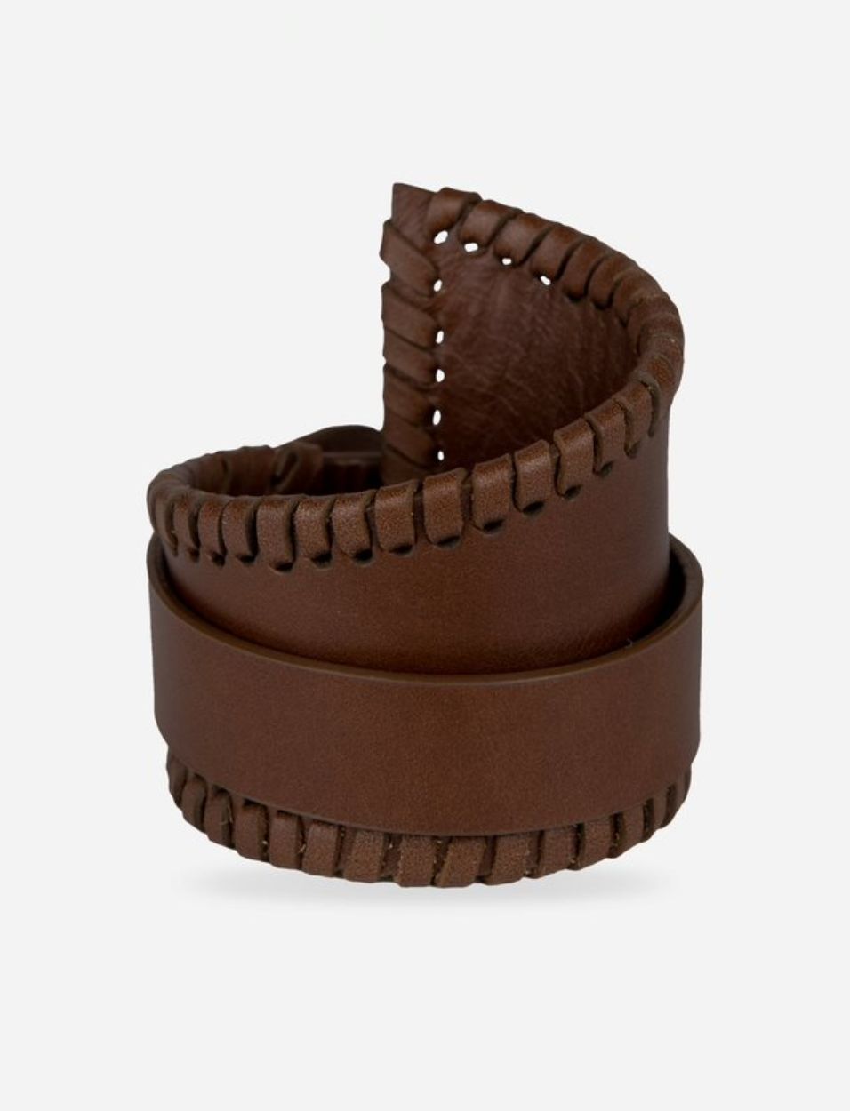 Tan/Brown upcycled handcrafted leather adjustable bracelet