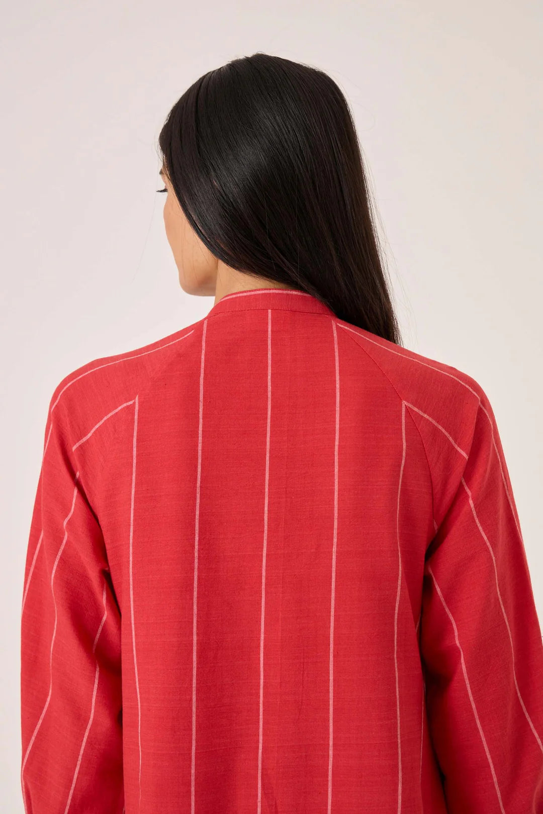 Amila Red Stripe Shirt Dress