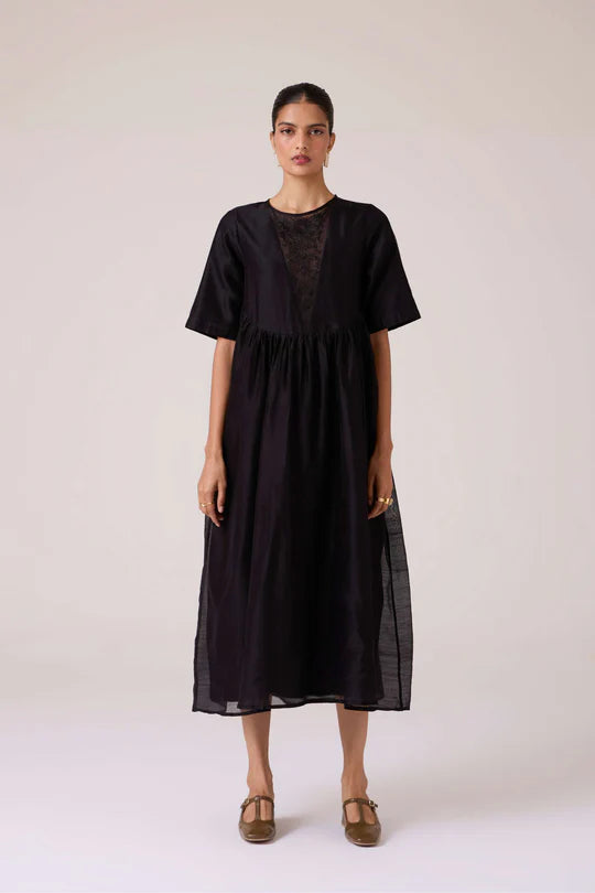 Callisto Black Handwoven Dress