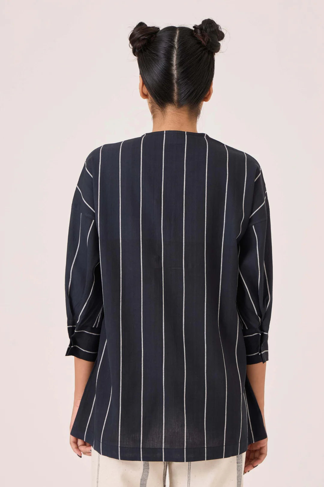 Samudra Black Striped Top