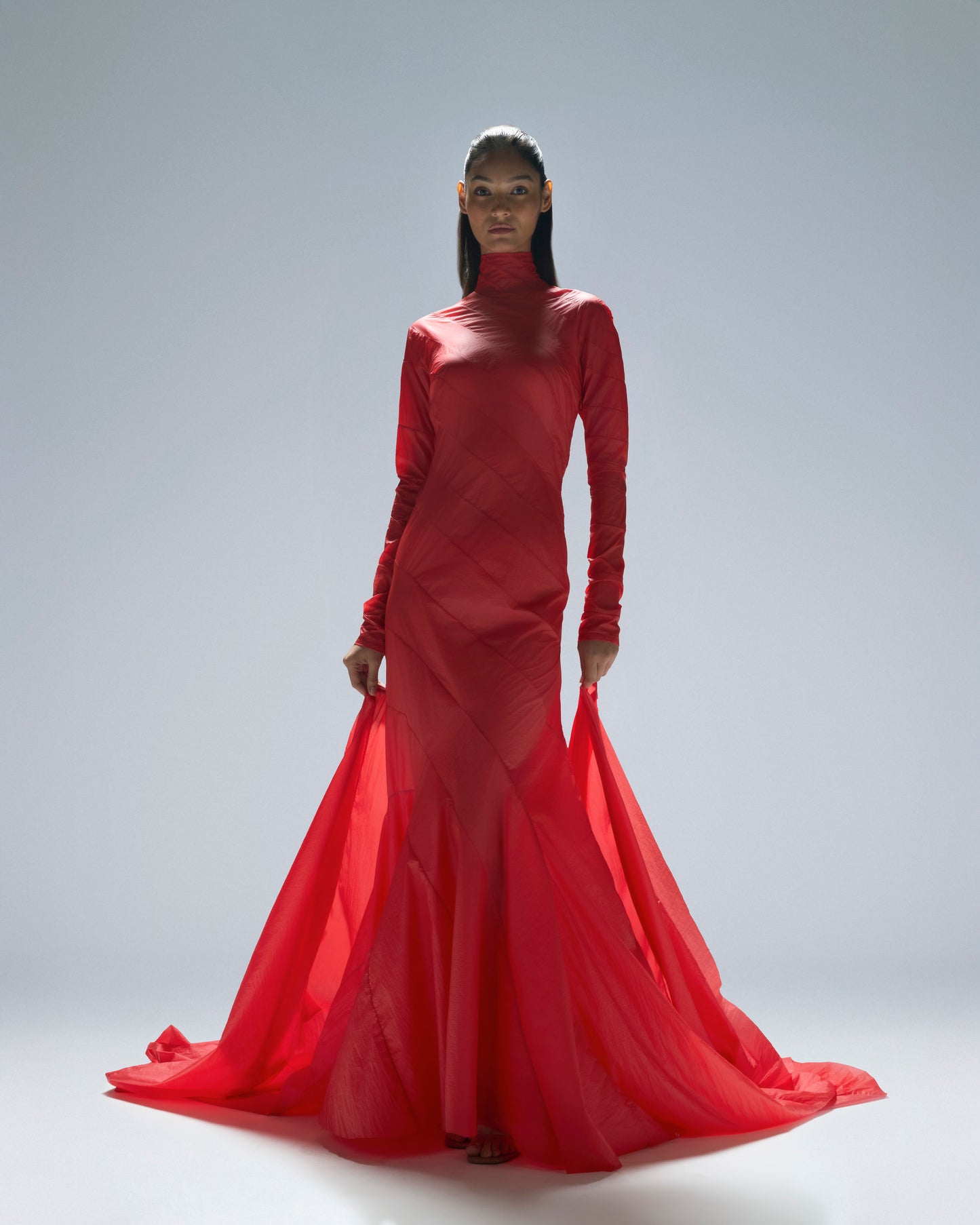 BOLD RED GOWN - PAPER FABRIC