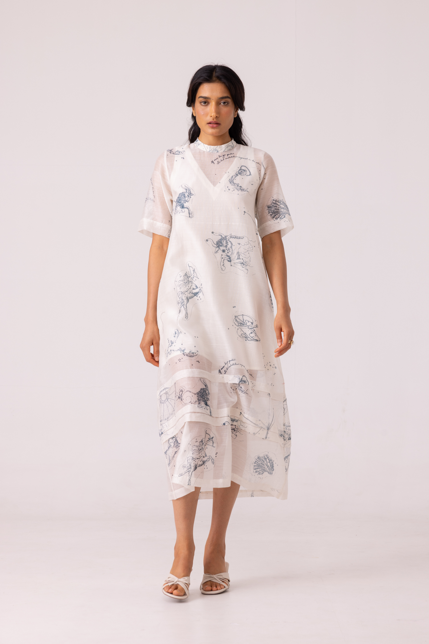 Larisa Zodiac Print Handwoven Dress