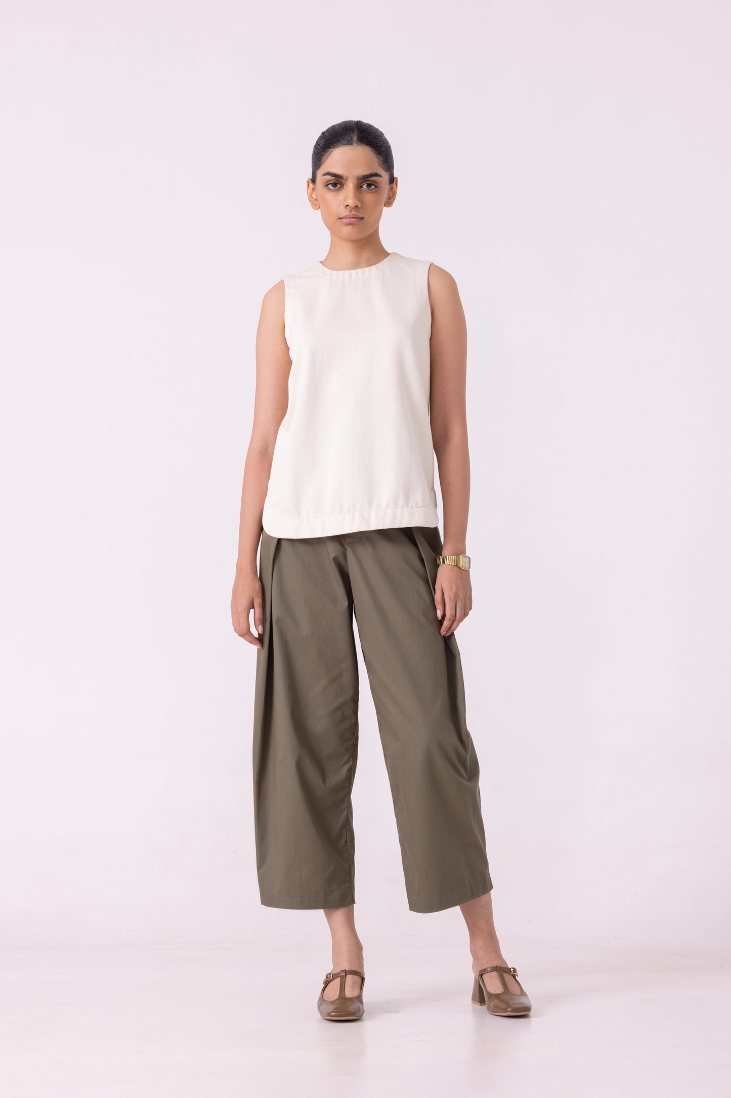 Dorothy Off White Handwoven Denim Top