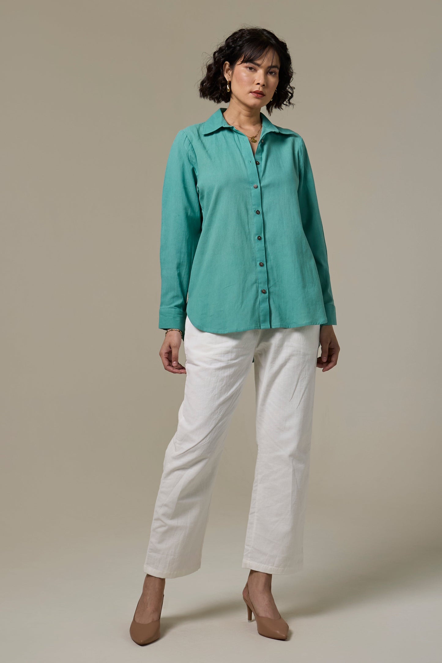 Sea Mist Cotton Linen Shirt