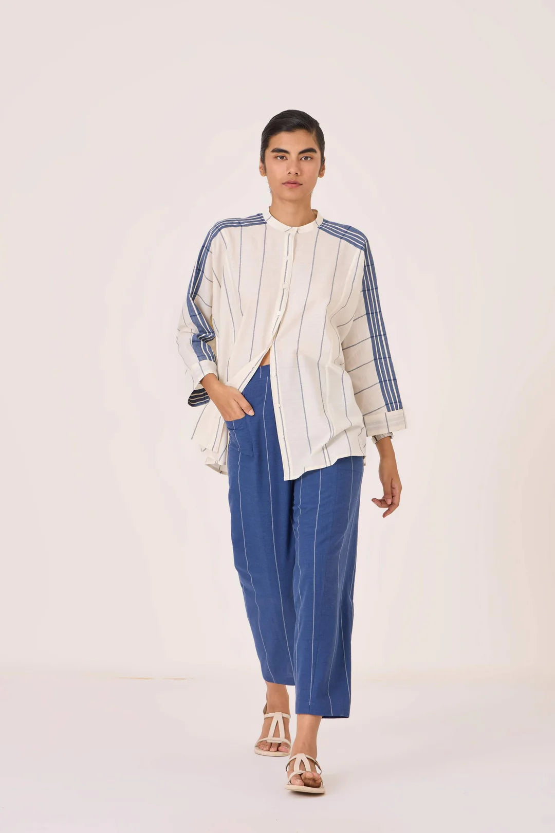 Amer Off White Handwoven Boxy Shirt