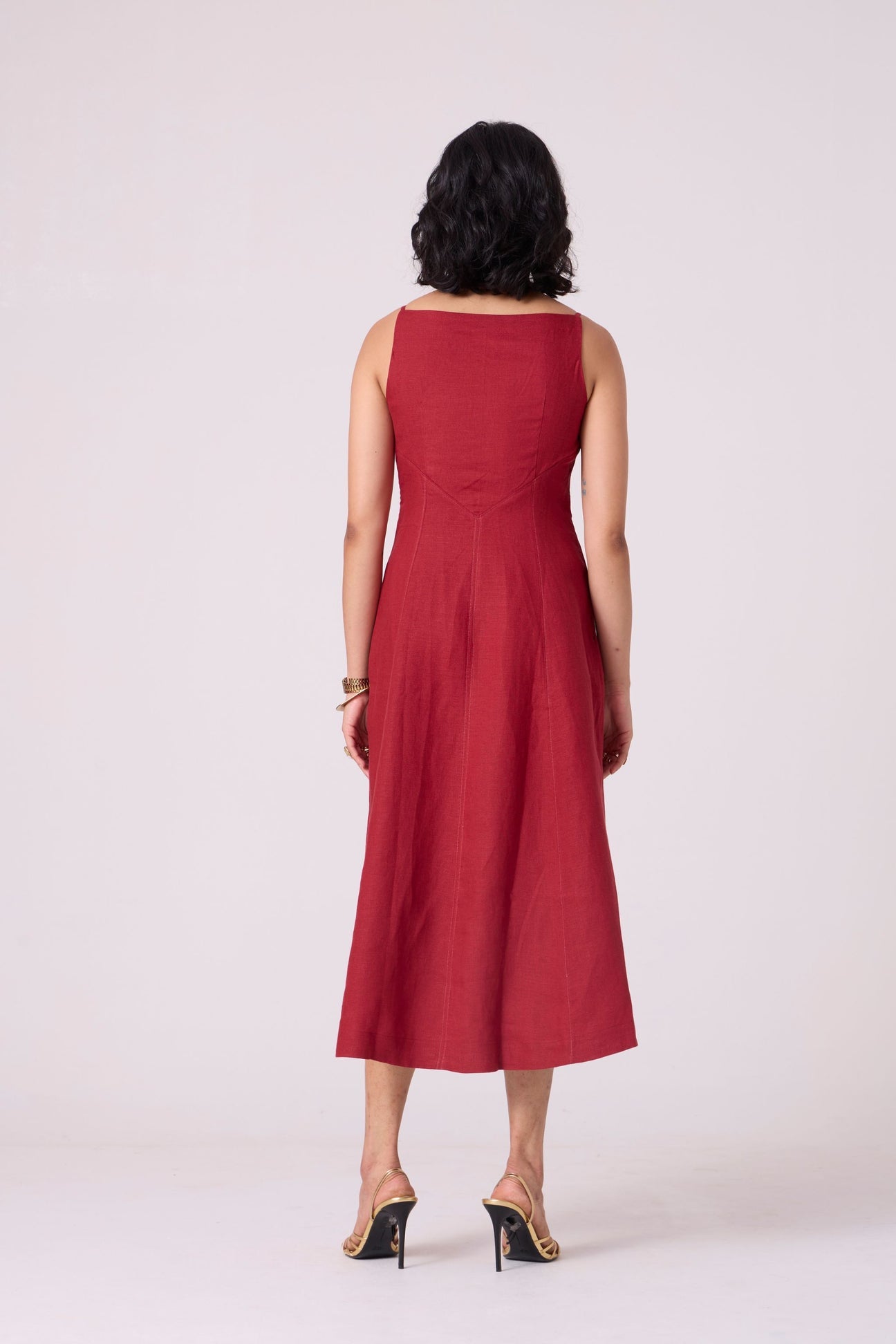 Suzie Red Linen Dress