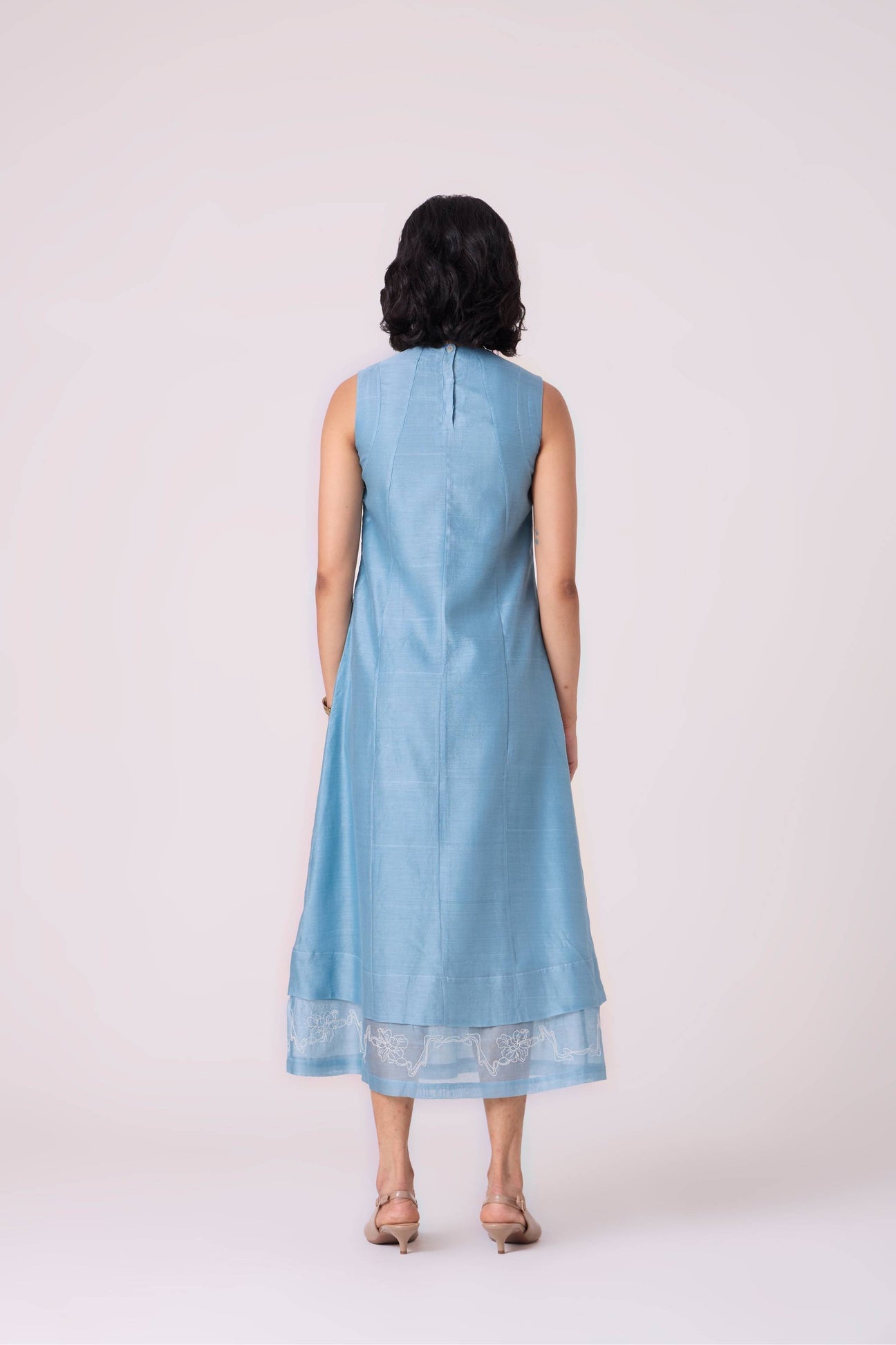 Milena Blue Handwoven Panelled Dress