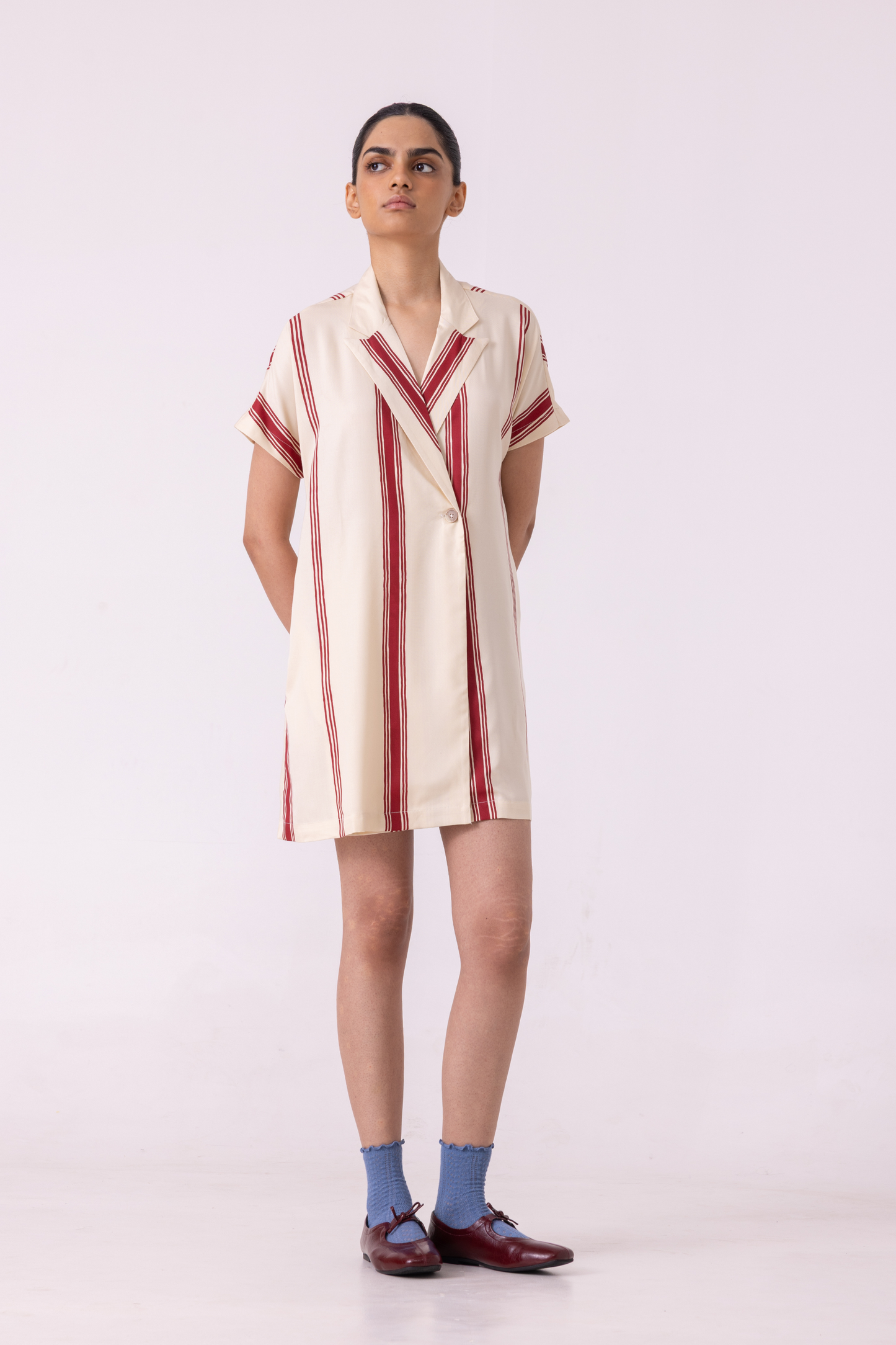 Amy Red Striped Blazer Dress