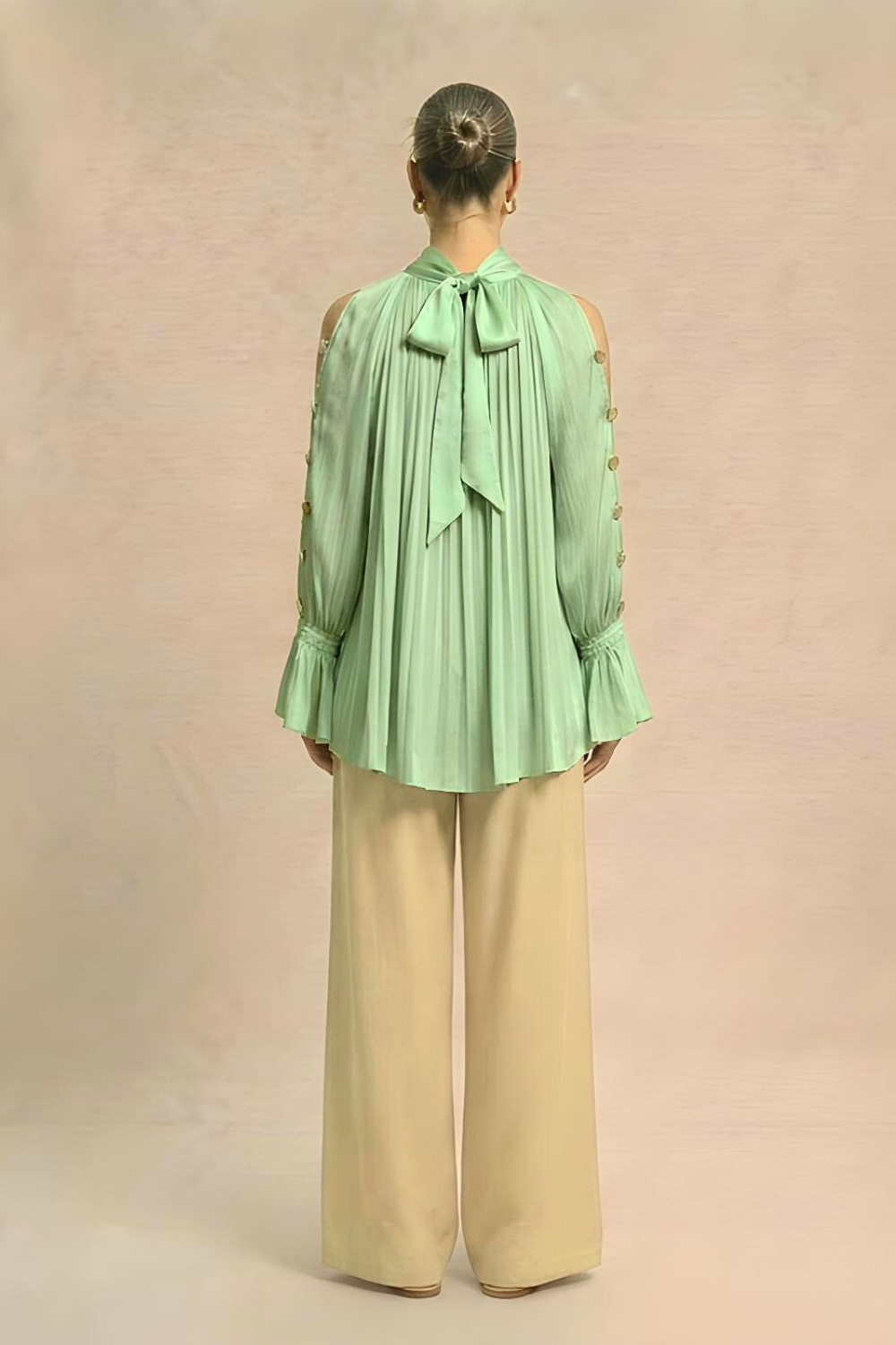 Halter Neck Blouse - Ash Green