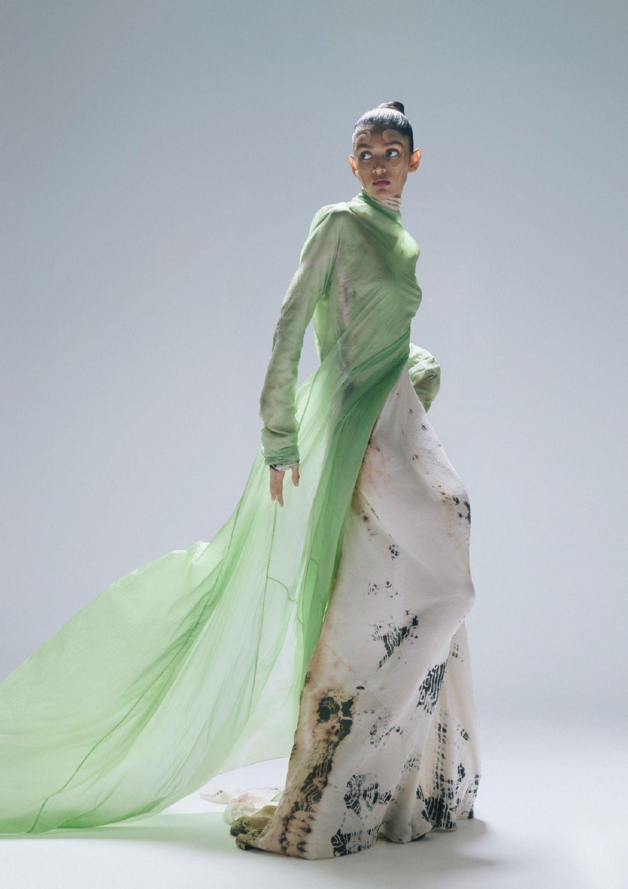 GREEN SHEER GOWN