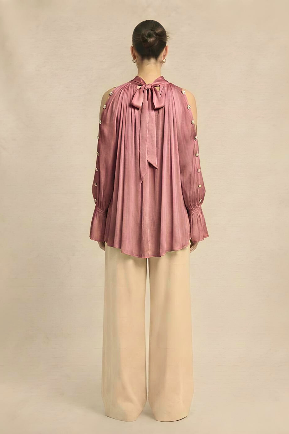 Halter Neck Blouse - Brick Red
