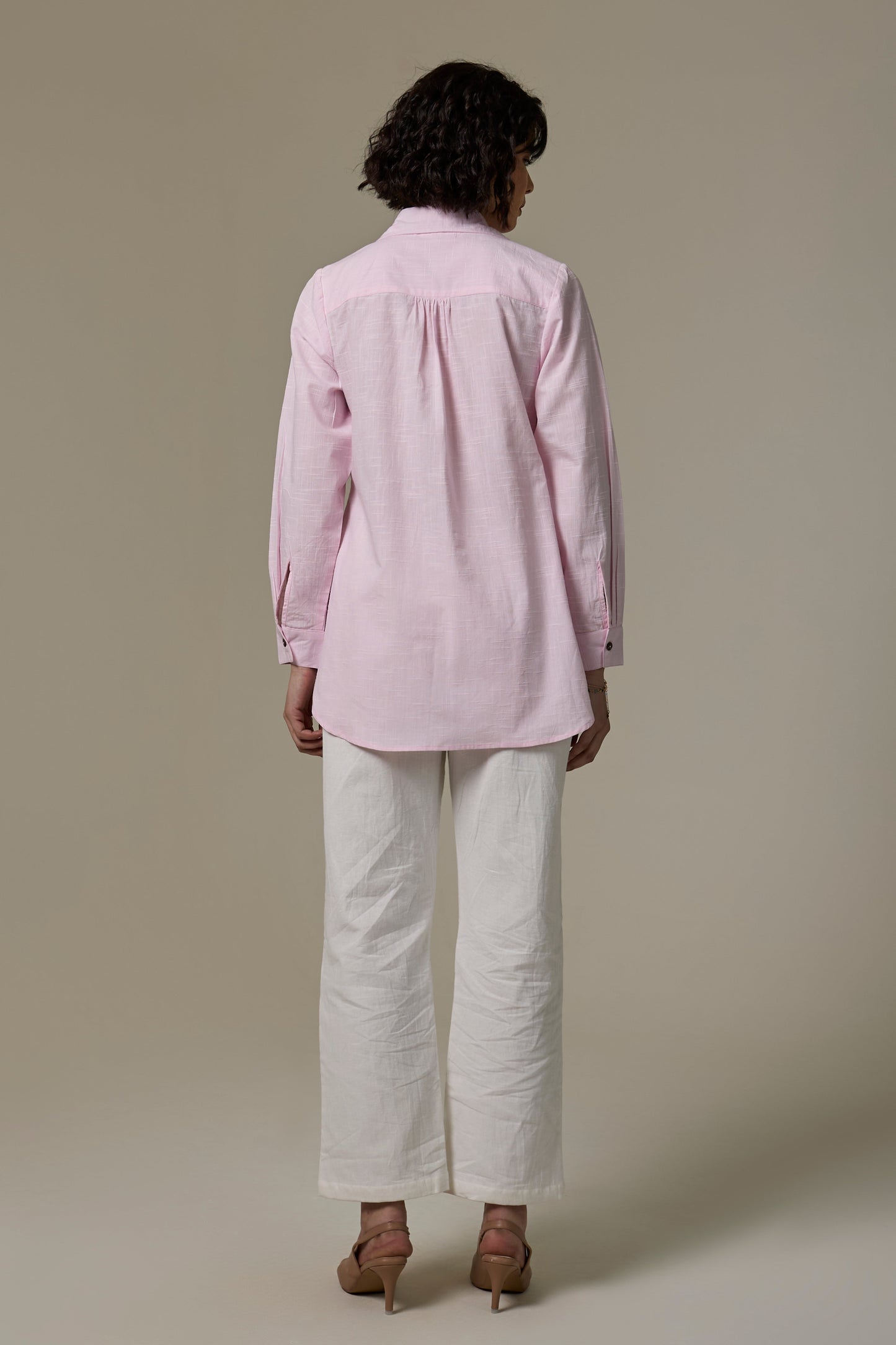 Pearl Pink Cotton Slub Shirt
