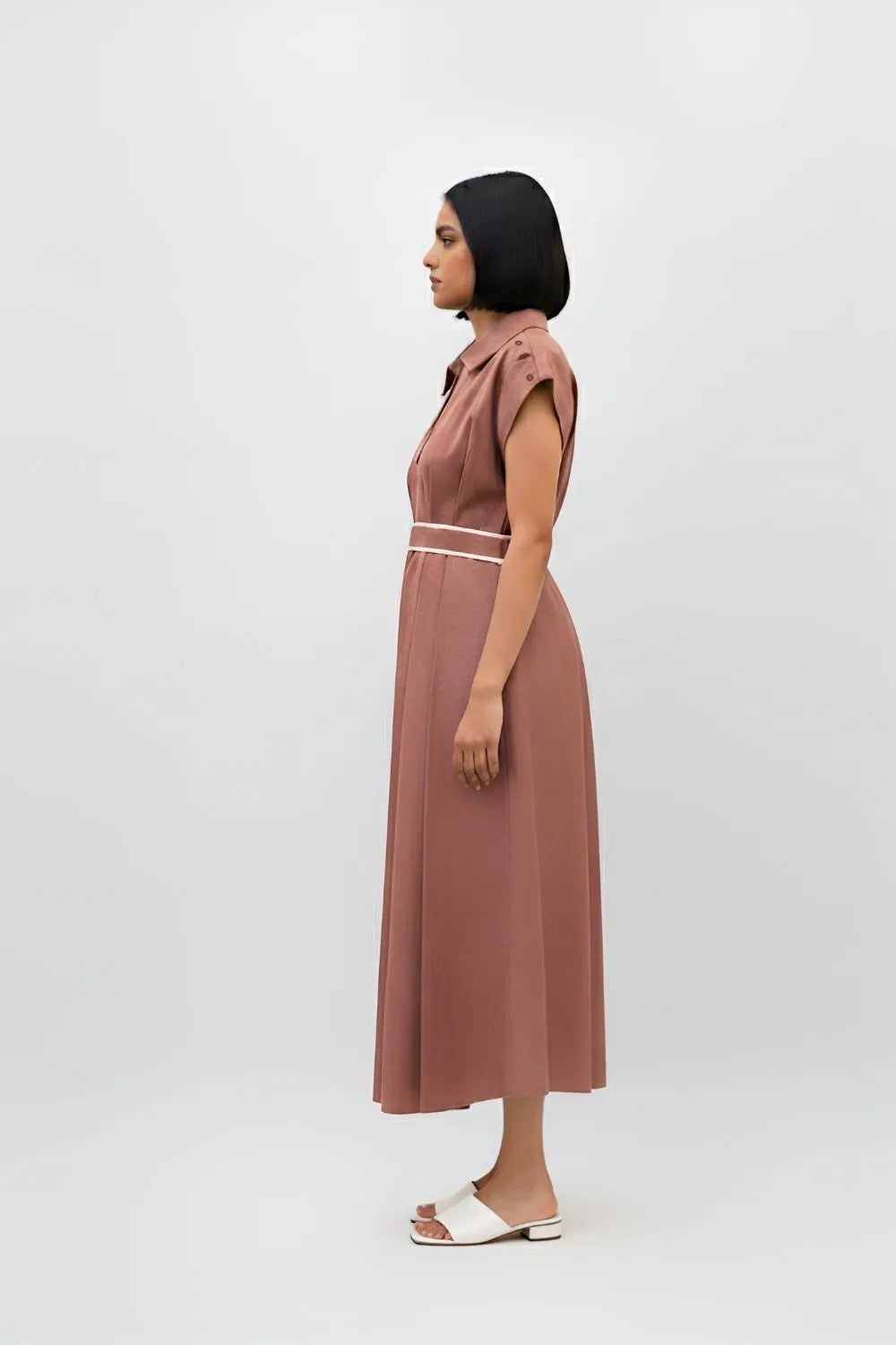 Tuscan Red-Ivory Skater Dress