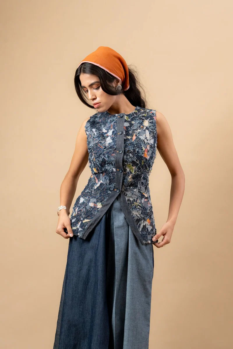 IDA UPCYCLED DENIM WAISTCOAT