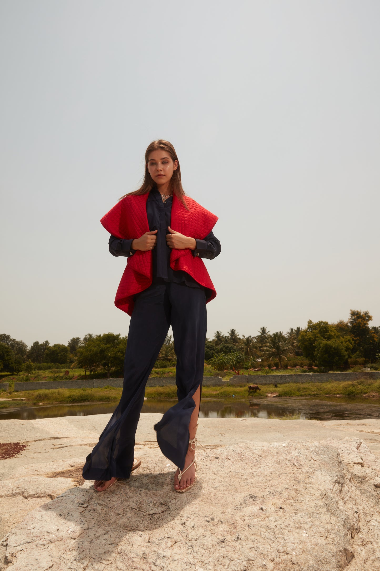 KESSHO Cord Set - Top (Navy Blue)