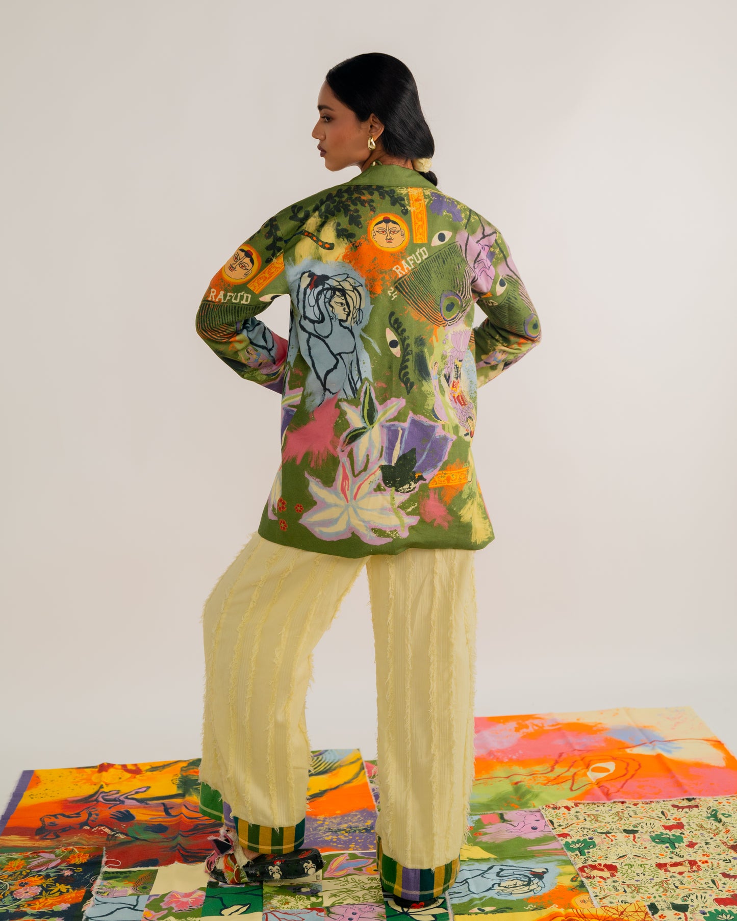 sustainable fabric, artisanal clothes, one of a kind clothes, colourful.