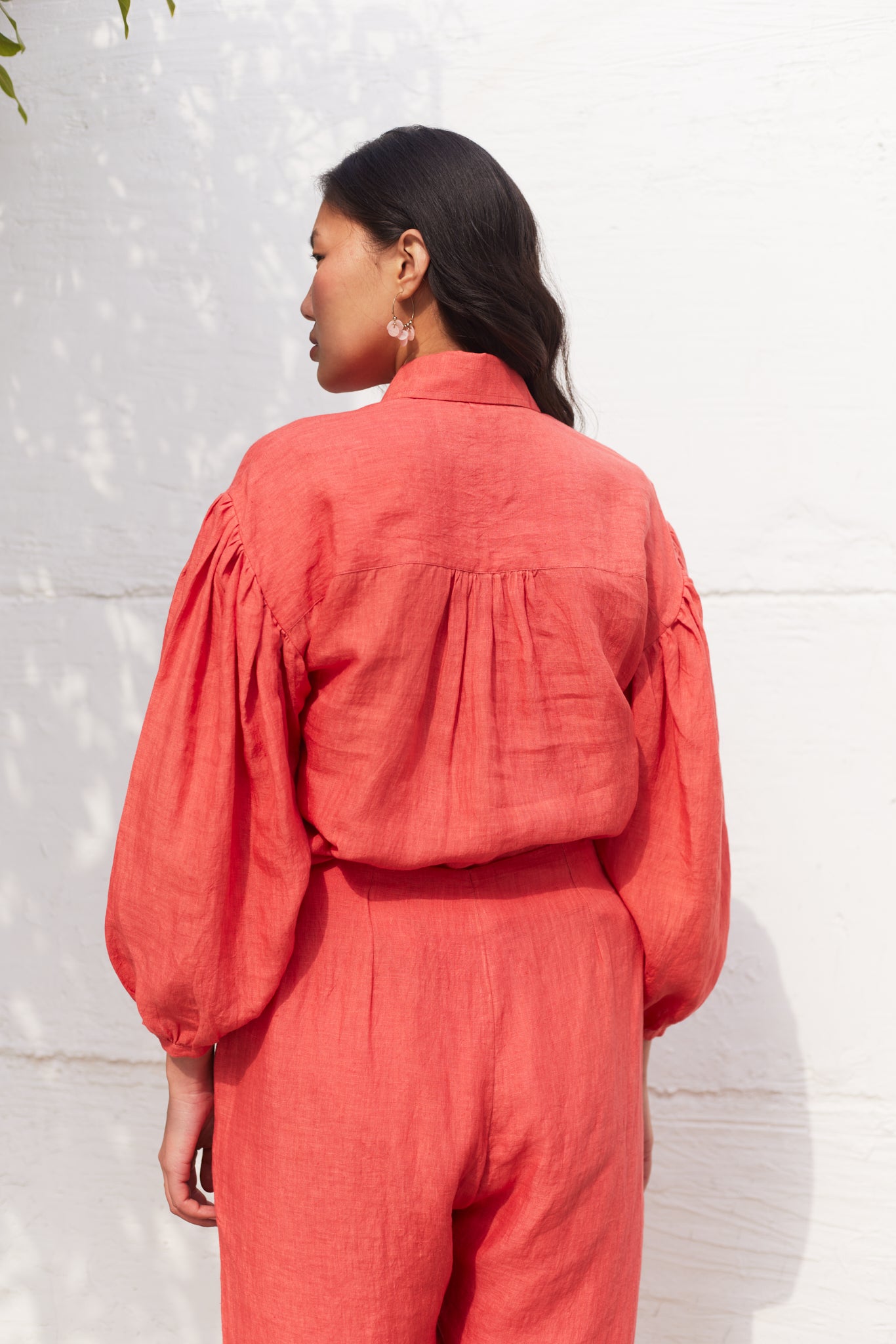 London Eye Linen Shirt Coral