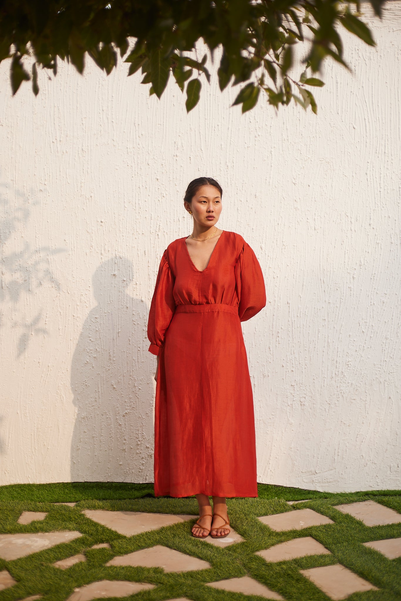 ethical red maxi dress Scarlet Red Linen Backless Maxi Dress Small