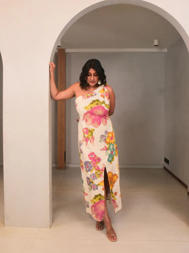 EM one-shoulder dress