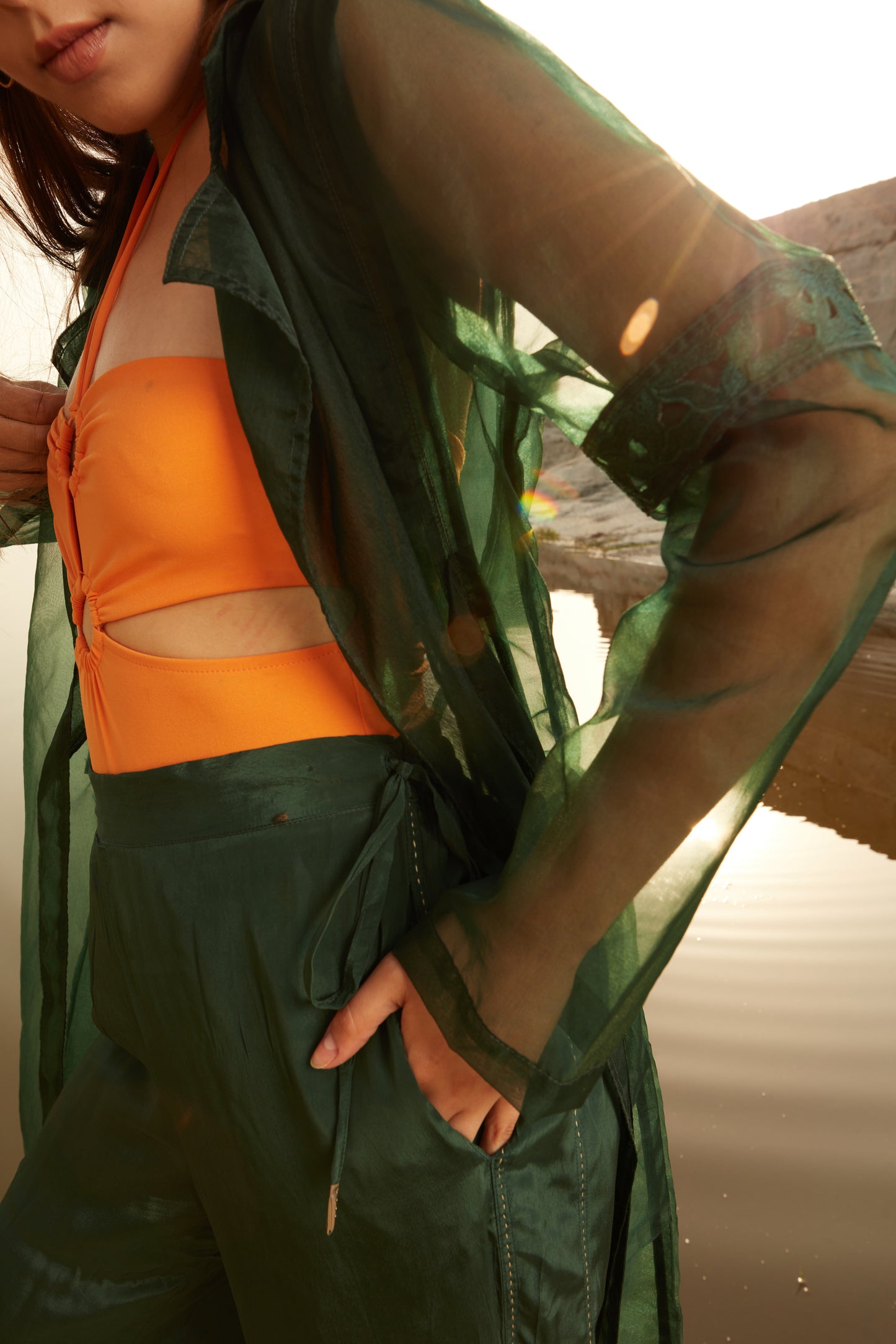 Side Drawstring Pants - Emerald Green