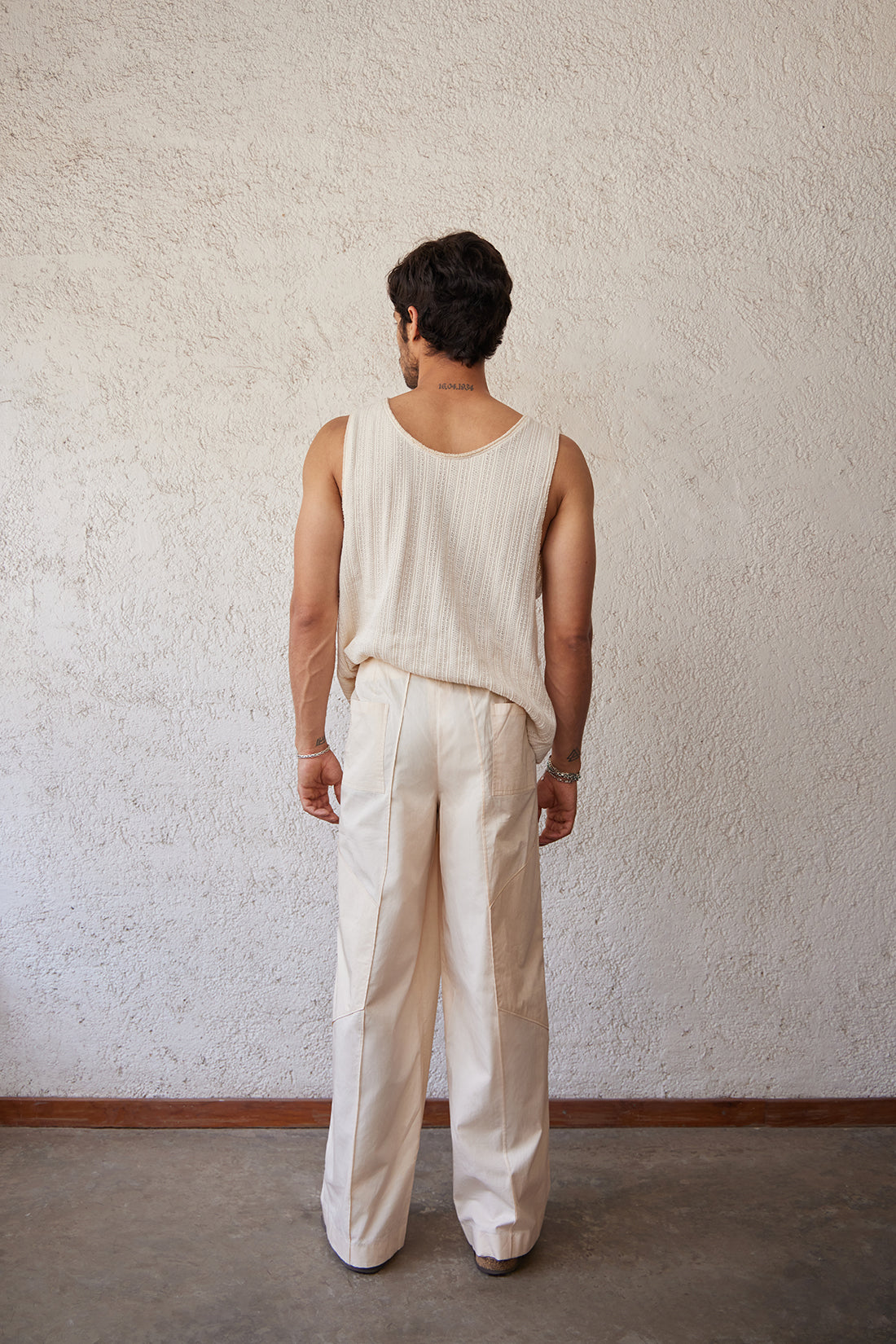 Muted Beige Cotton Pants, sustainable clothing, outerwear