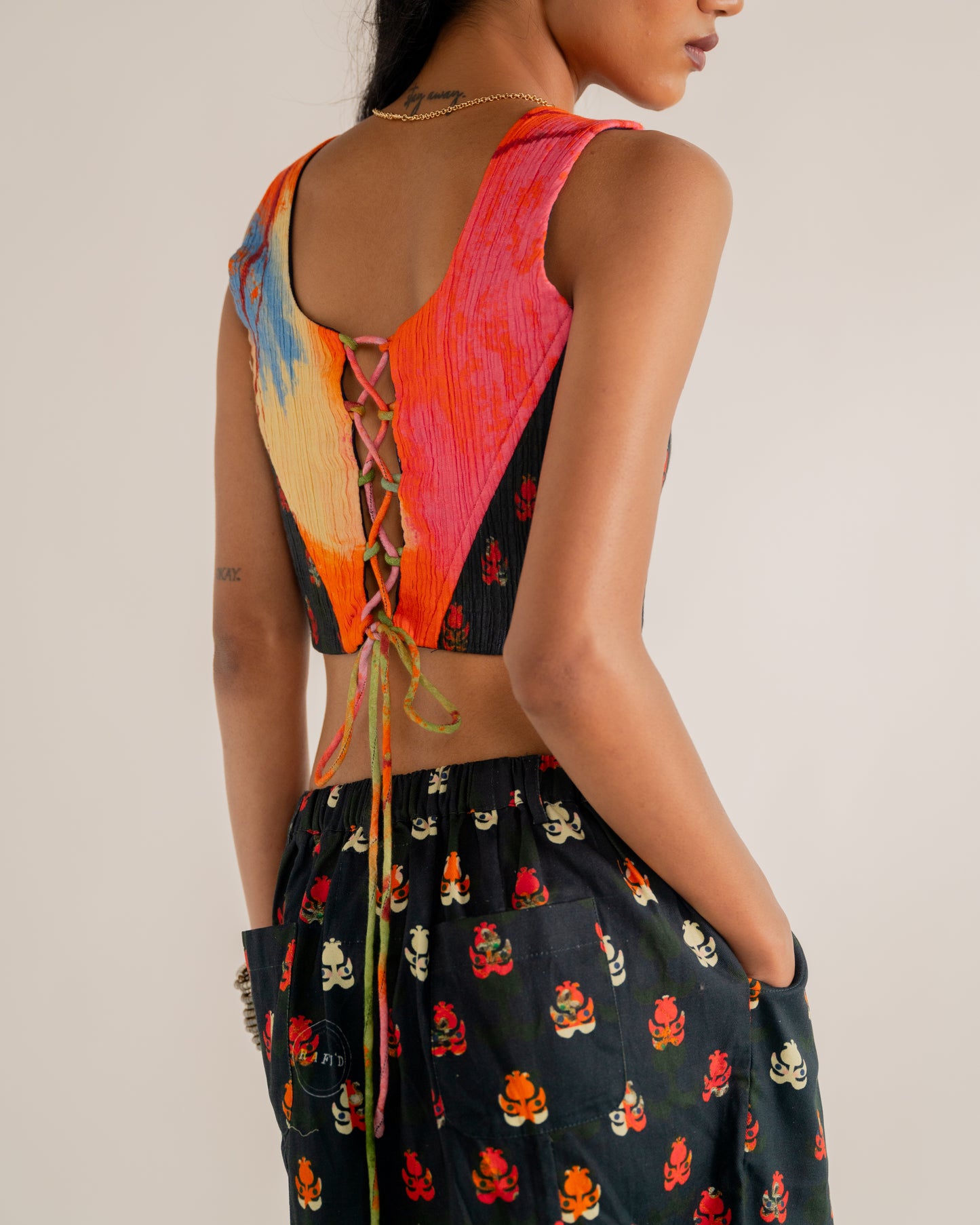 sustainable fabric, artisanal clothes, one of a kind clothes, colourful.