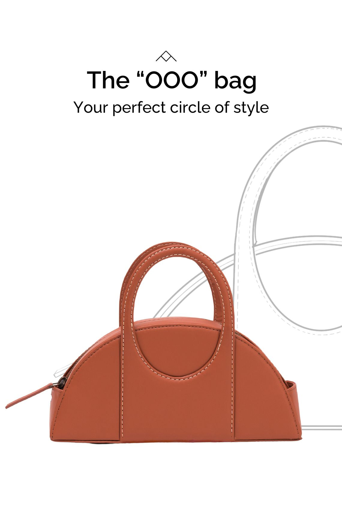 Half moon beige bag for women made with conscious and vegan leather.