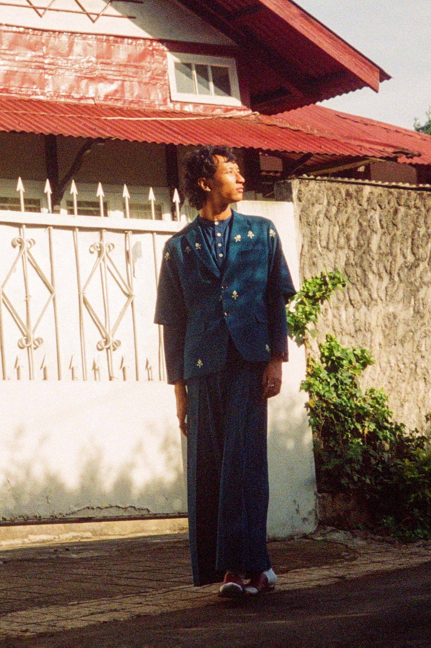 Creator Indigo Eri Silk short sleeve Jacket.
