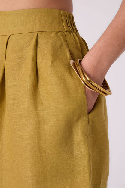 Maxim Olive Linen Shorts