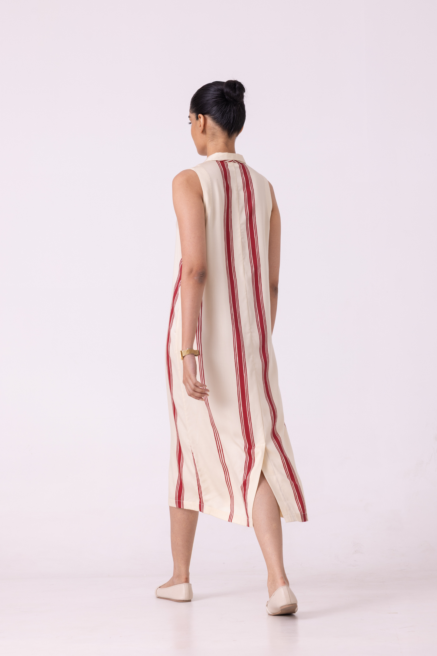 Eileen Red Striped Midi Dress