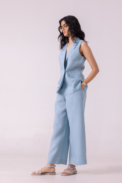 Moira Blue Linen Pants