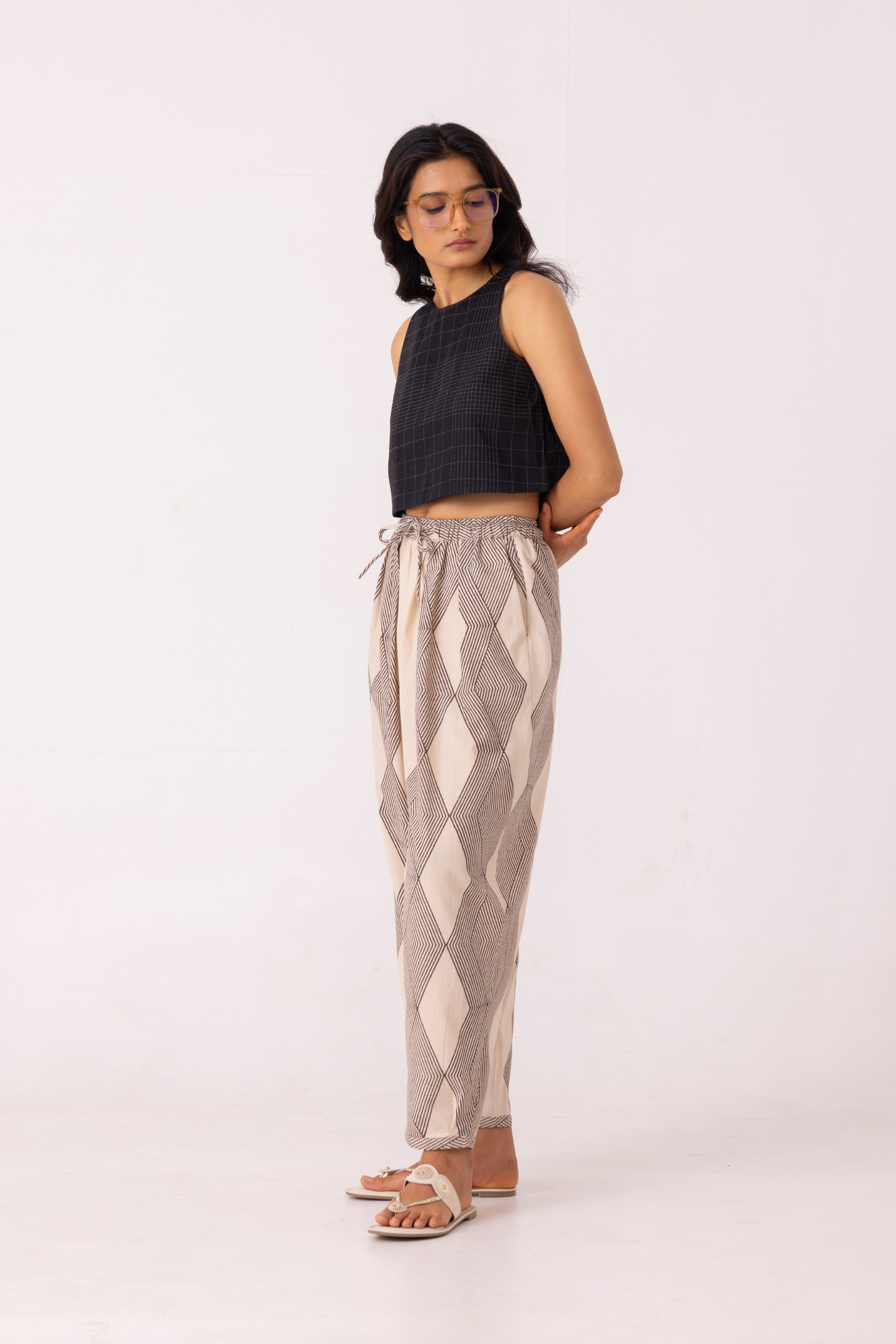 Sonja Hand Printed Barrel Pants
