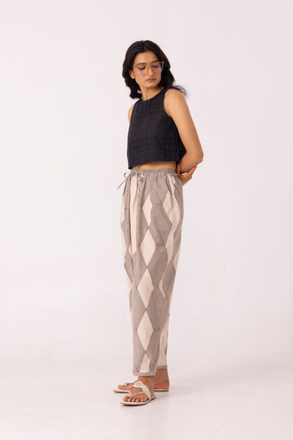 Sonja Hand Printed Barrel Pants