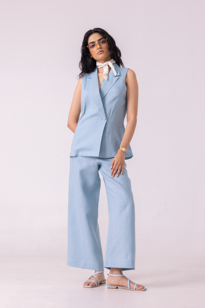 Moira Blue Linen Pants