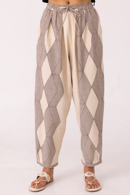 Sonja Hand Printed Barrel Pants