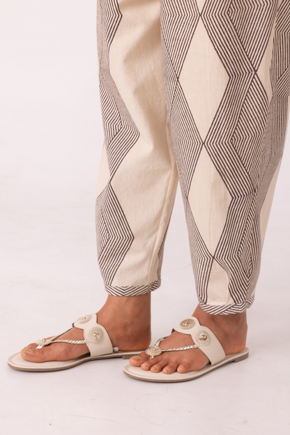 Sonja Hand Printed Barrel Pants