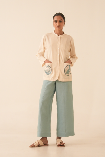 Moira Blue Linen Pants