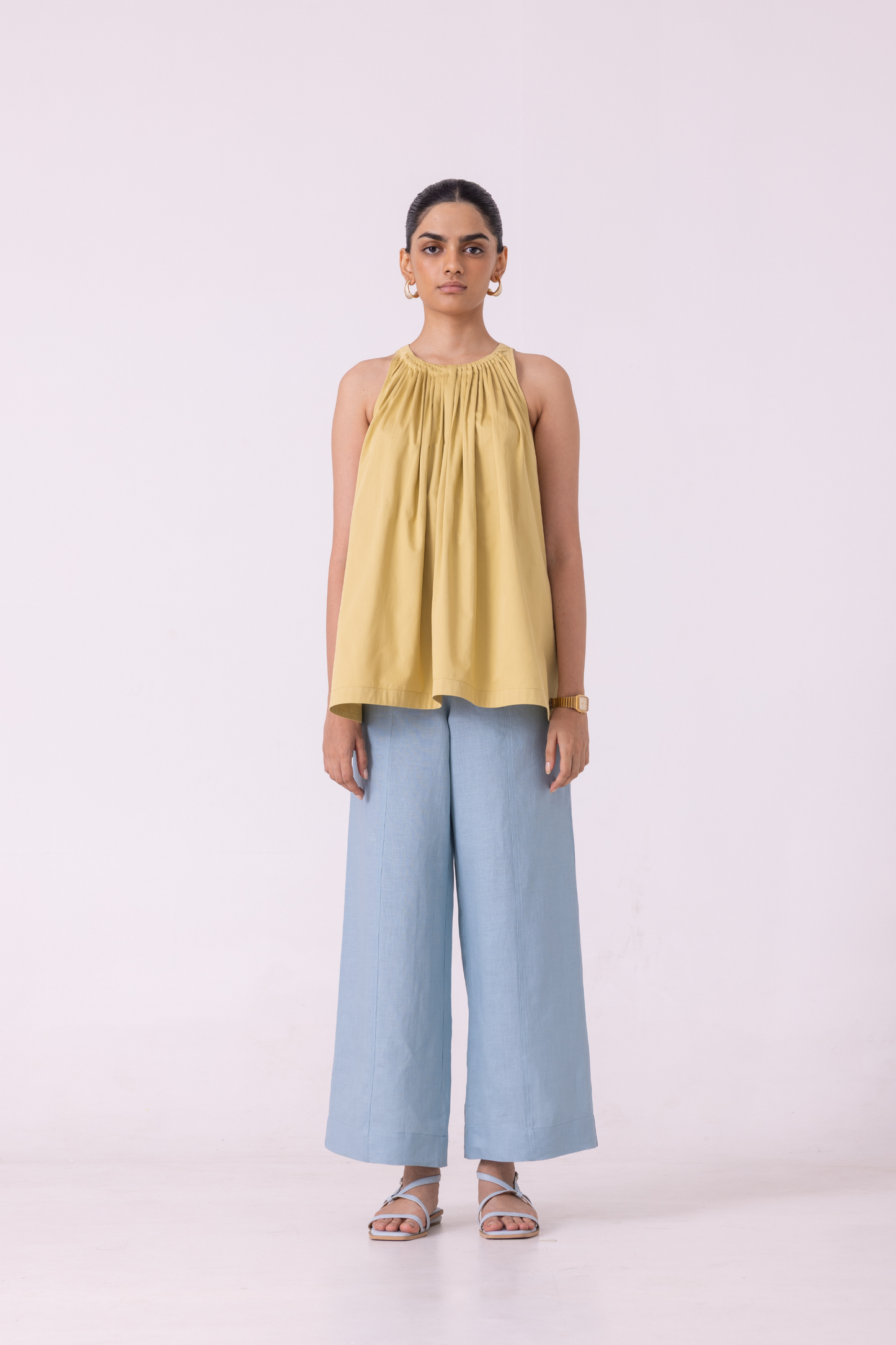 Moira Blue Linen Pants