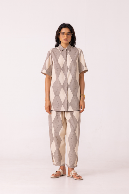 Sonja Hand Printed Barrel Pants