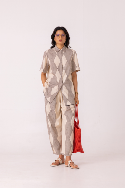 Sonja Hand Printed Barrel Pants