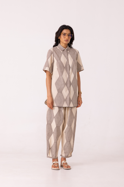 Sonja Hand Printed Barrel Pants