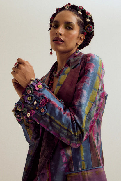 Laburnum tie dye blazer - Lavender/ Blue