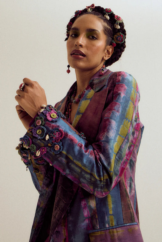 Laburnum tie dye blazer - Lavender/ Blue