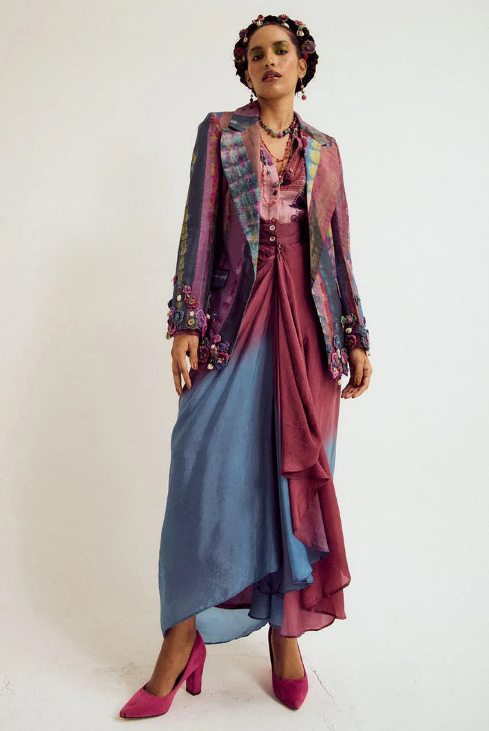 Laburnum tie dye blazer - Lavender/ Blue