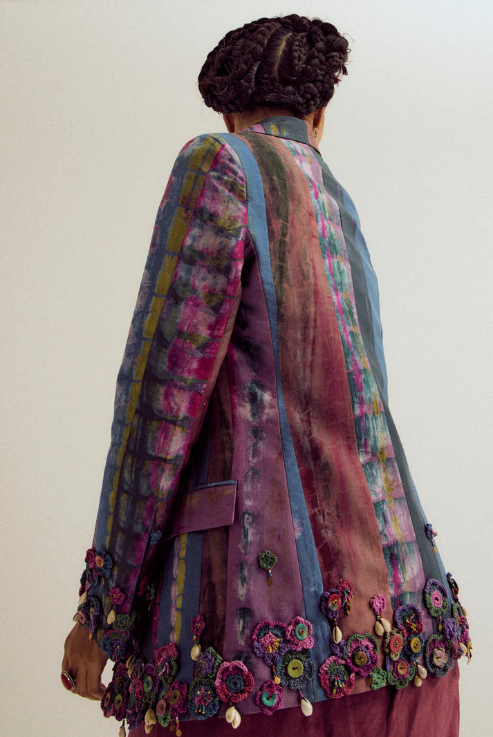 Laburnum tie dye blazer - Lavender/ Blue