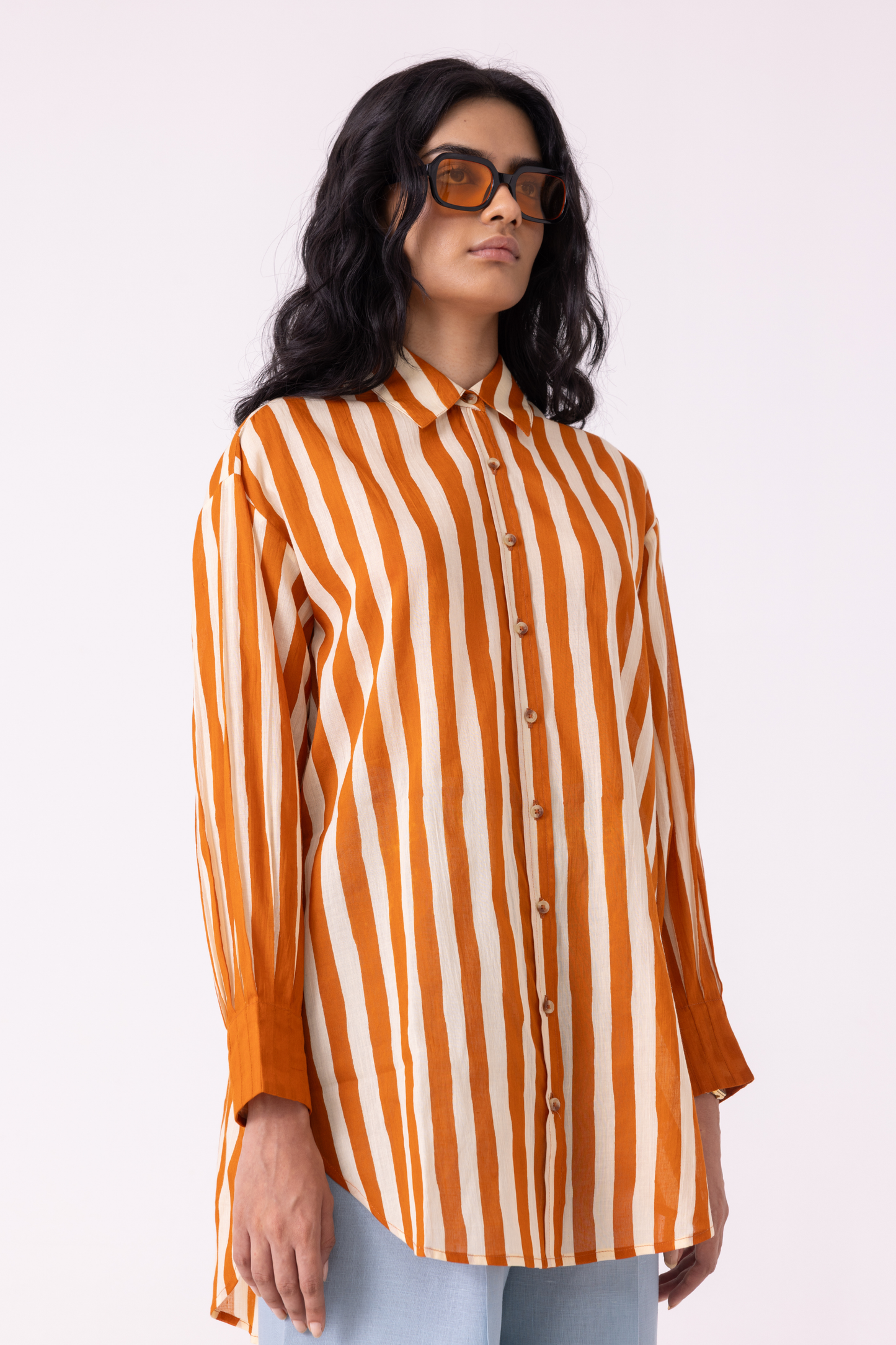 Tori Rust Striped Shirt