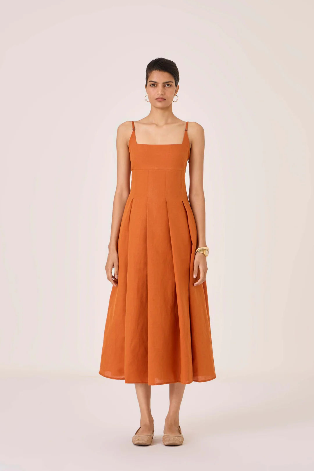 Yapa Tangerine Midi Dress