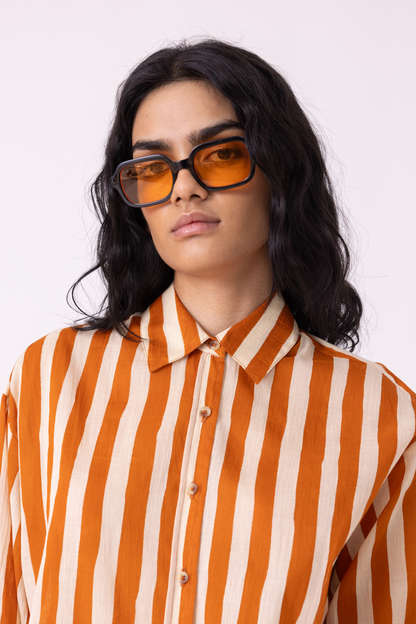 Tori Rust Striped Shirt