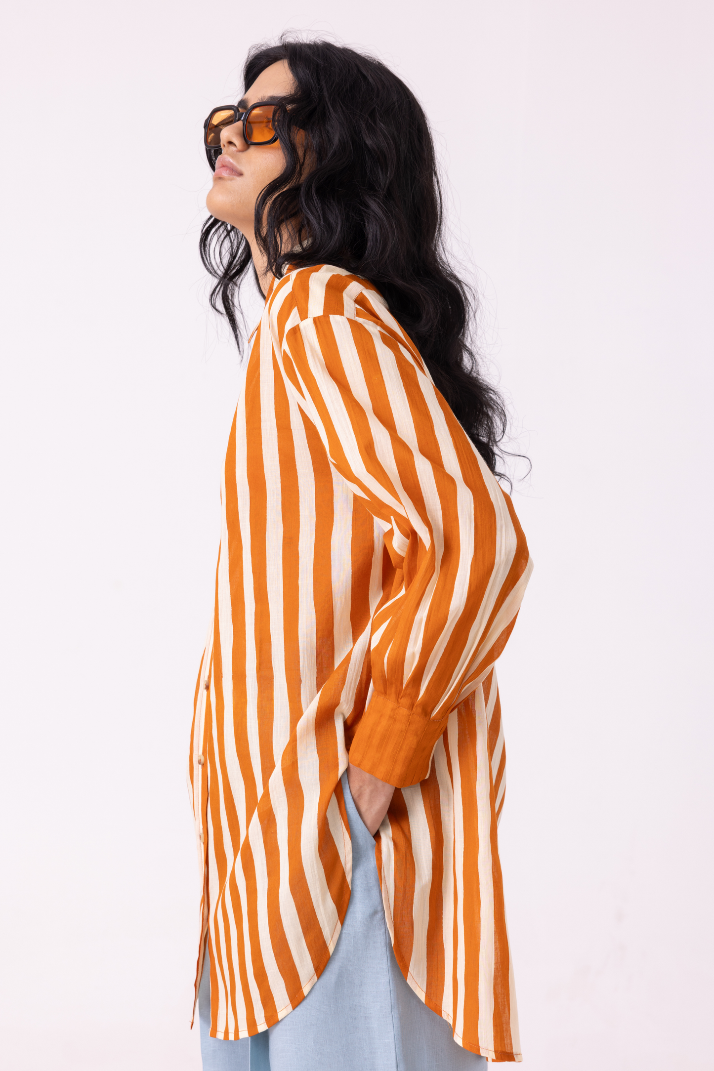 Tori Rust Striped Shirt