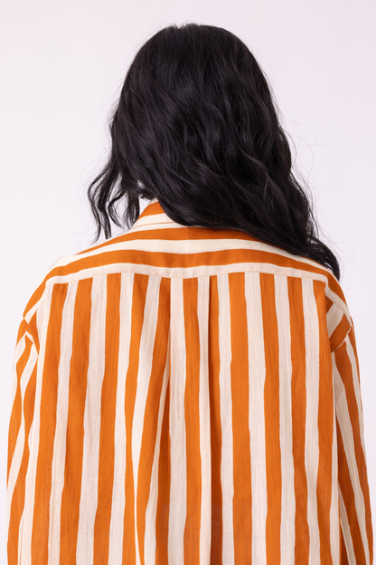 Tori Rust Striped Shirt